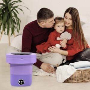 Lavatrice portatile da 8 litri, pieghevole, con 3 modalità di pulizia per biancheria intima e vestiti per bambini, perfetta per appartamenti e dormitori.