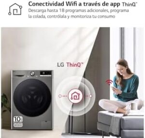 Lavatrice intelligente LG F4WR7010AGS, 10 kg, con AI Direct Drive e TurboWash 360° in inox grafite