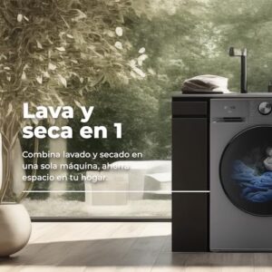 EVVO Lavatrice Asciugatrice 10/7 kg Nova con motore inverter, vapore e lavaggio rapido in un'ora
