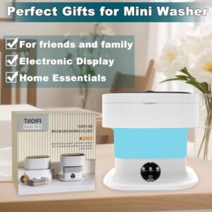 SWOJG Lavatrice portatile pieghevole con centrifuga, mini lavatrice da 13 litri, ideale per biancheria intima e vestiti per bambini