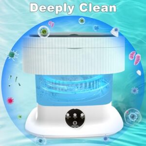 SWOJG Lavatrice portatile pieghevole con centrifuga, mini lavatrice da 13 litri, ideale per biancheria intima e vestiti per bambini
