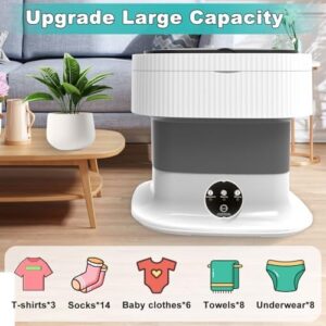 Lavatrice portatile 12L pieghevole con centrifuga, ideale per biancheria intima e piccoli carichi di bucato.