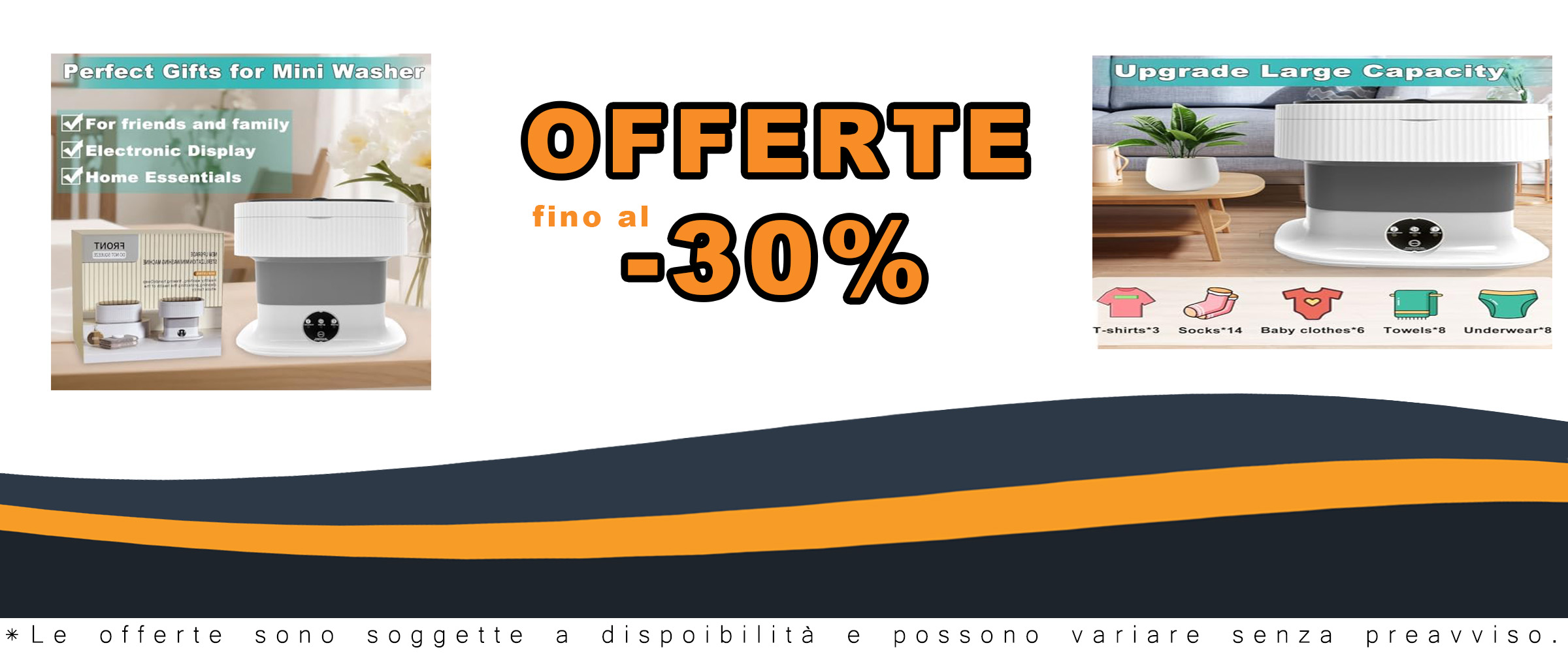 Lavatrice portatile 12L pieghevole con centrifuga, ideale per biancheria intima e piccoli carichi di bucato.