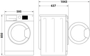 Lavatrice Hotpoint NF86WK IT a carica frontale con centrifuga a 1400 giri al minuto, classe energetica A, 8.0 kg