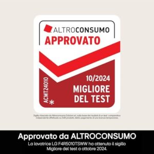 Lavatrice LG F4R5010TSWW con AI DD, 10kg, Classe A-10%, TurboWash e Funzione Vapore