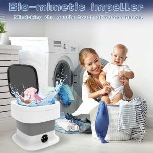 Lavatrice portatile mini da 11L con 3 modalità di pulizia per biancheria intima, vestiti per bambini e calzini, compatta e pieghevole.