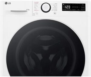 Lavasciuga LG D2R5S09TSWW con tecnologia AI DD, TurboWash 360 e funzione vapore, ideale per risparmiare tempo ed energia.