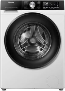 Lavatrice a vapore Hisense WF3S1043BW3, bianca, con capacità di 10,5 kg, WiFi e funzione vapore 99,9%