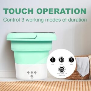 QHULKHQ Mini lavatrice portatile pieghevole, perfetta per biancheria intima e calzini, con 3 modalità di pulizia, ideale per campeggio e appartamenti.