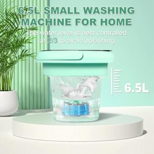 QHULKHQ Mini lavatrice portatile pieghevole, perfetta per biancheria intima e calzini, con 3 modalità di pulizia, ideale per campeggio e appartamenti.