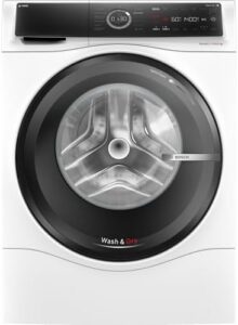 Bosch WNC254A40, Serie 8, Asciugatrice intelligente, 10,5 kg di lavaggio e 6 kg di asciugatura, 1400 giri/min, dosaggio intelligente i-Dos, rimuove 16 tipi di macchie, IronAssist con funzione vapore,
