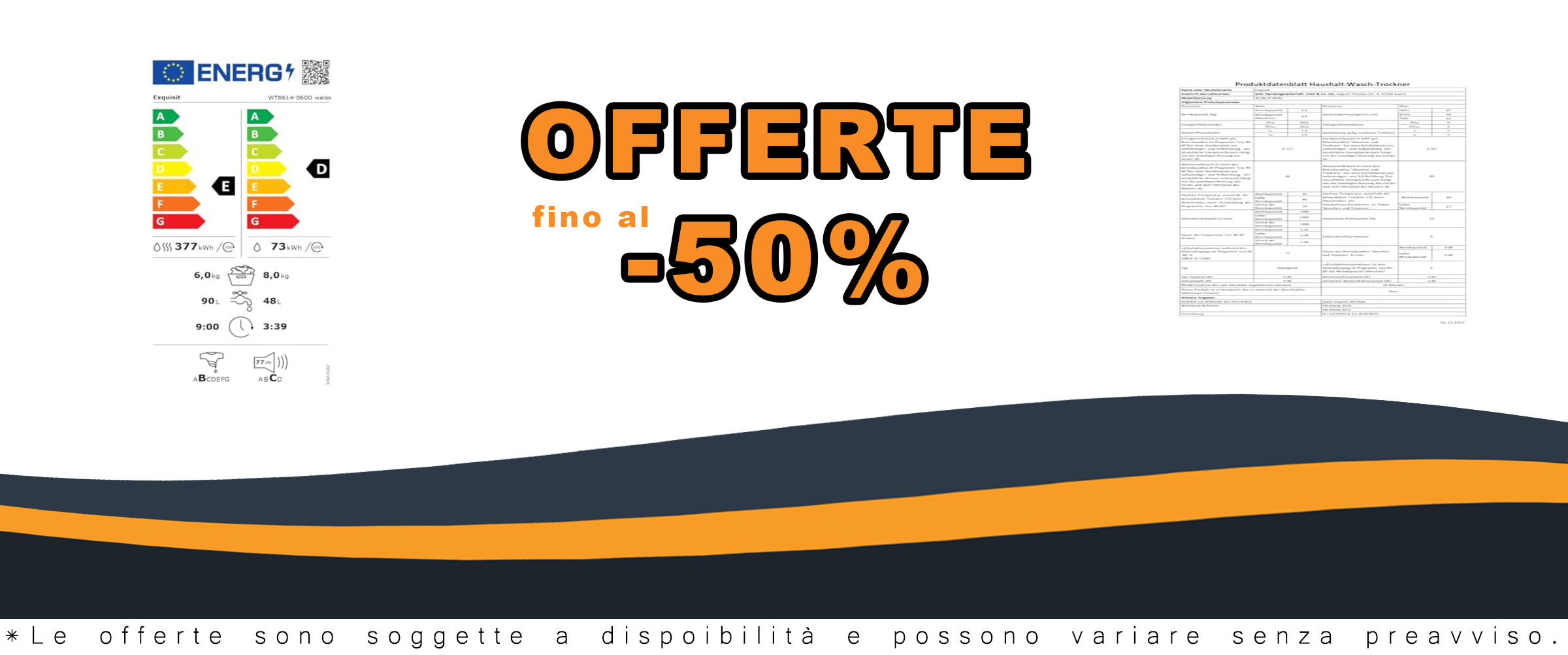 Exquisit Lavasciuga WT8614-060D, lavatrice con asciugatrice integrata bianca, funzionalità avanzate, sicurezza per bambini
