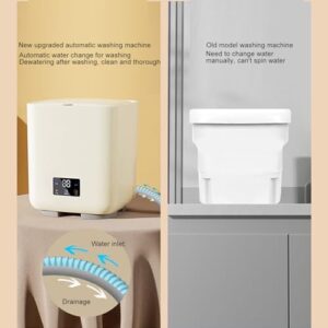 Fockety Lavatrice Portatile Beige, Mini Lavatrice e Asciugatrice Combinata con Touch Screen per Appartamenti