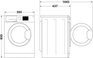 Lavatrice Hotpoint Ariston NFR69W IT a carica frontale, classe energetica A, con centrifuga a 1400 giri al minuto, perfetta per famiglie numerose
