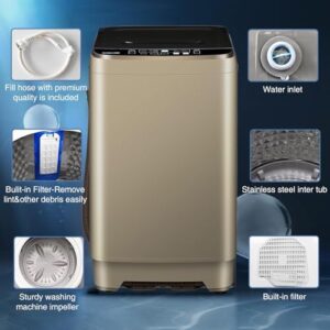 Lavatrice portatile Kazigak 6 kg, automatica, con display LED, ideale per appartamenti, case e camper