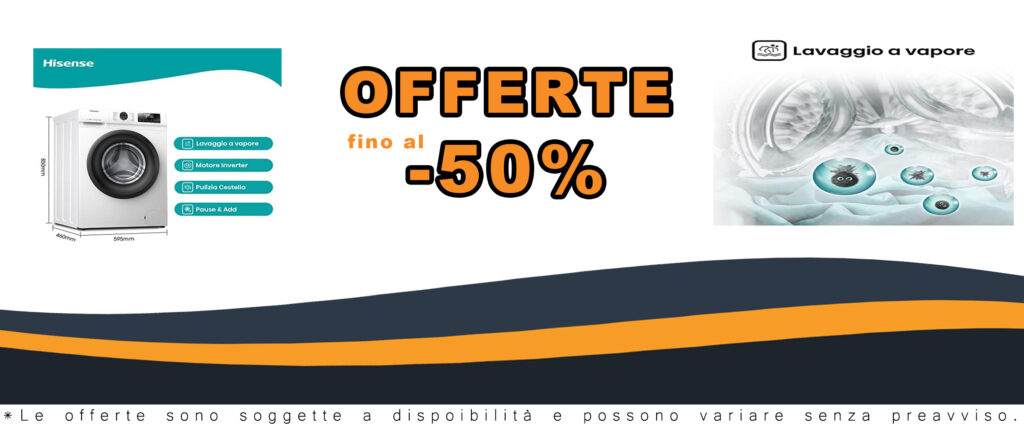 Hisense WFQE7012EVM lavatrice slim, con motore inverter e funzione vapore
