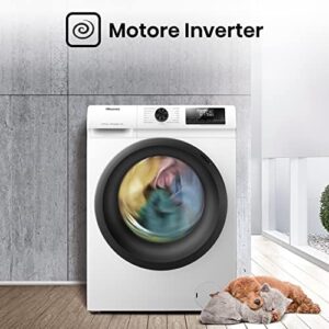 Lavatrice Hisense WFQE6012EVM, Slim, 6kg, con funzione vapore e motore inverter