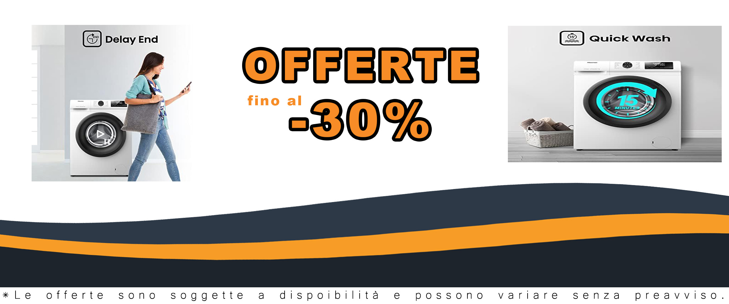 Lavatrice Hisense WFQP9014EVM a carica frontale con display LED, 9 Kg di capacità, 1200 rpm, e 15 programmi, inclusi funzione vapore e programma rapido.