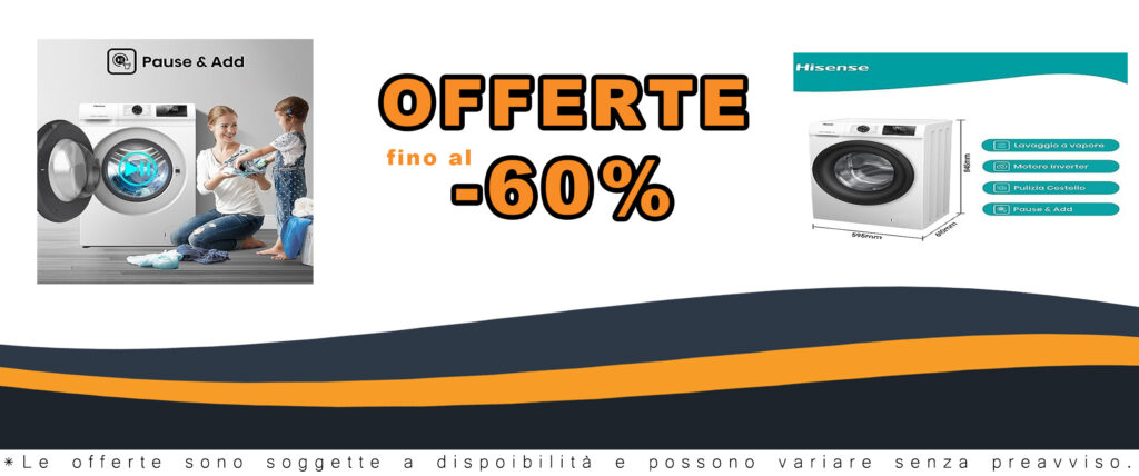 Hisense WFQE9014EVJM - Lavatrice a Carica Frontale con Display LED e Funzioni Avanzate