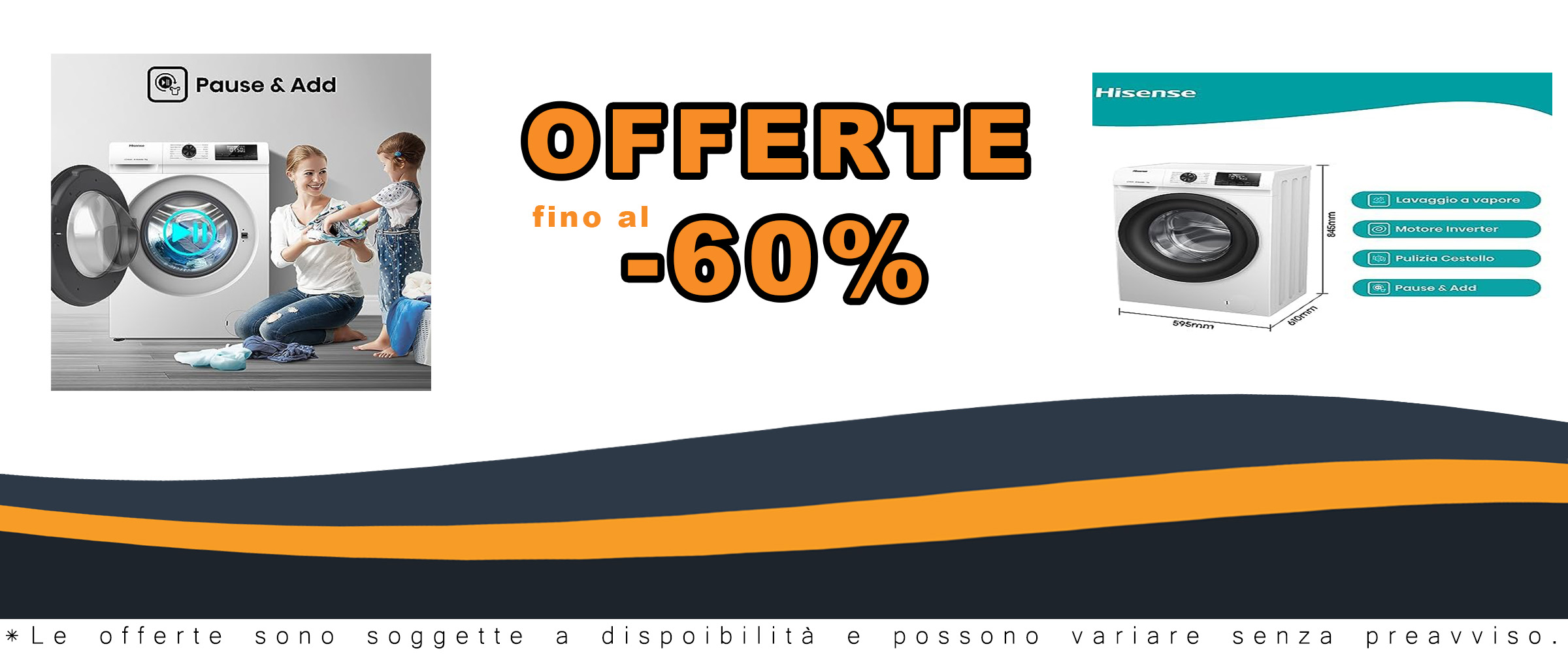 Hisense WFQE9014EVJM - Lavatrice a Carica Frontale con Display LED e Funzioni Avanzate