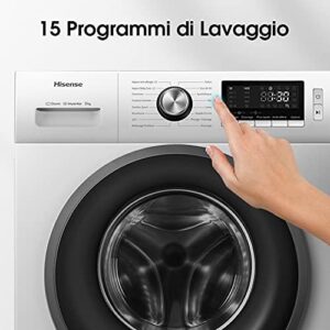 Hisense WFPV8012EM - Lavatrice a Carica Frontale 8 Kg con Display LED e Funzione Vapore