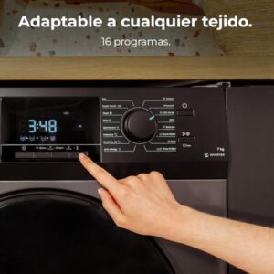 Cecotec Lavatrice Carica Frontale 7kg Bolero Dresscode 7410 Inverter Steel, con 16 programmi di lavaggio, motore Inverter Plus e funzione vapore.