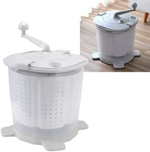Lavatrice a Manovella 2 in 1, portatile e manuale, ideale per campeggio e appartamenti, che offre funzionalità di lavaggio e asciugatura senza elettricità.