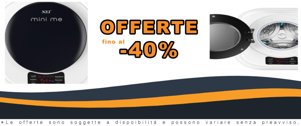 Mini lavatrice NEI NWM3-WMW 2.5 Kg con centrifuga potente e classe energetica B, perfetta per piccoli spazi