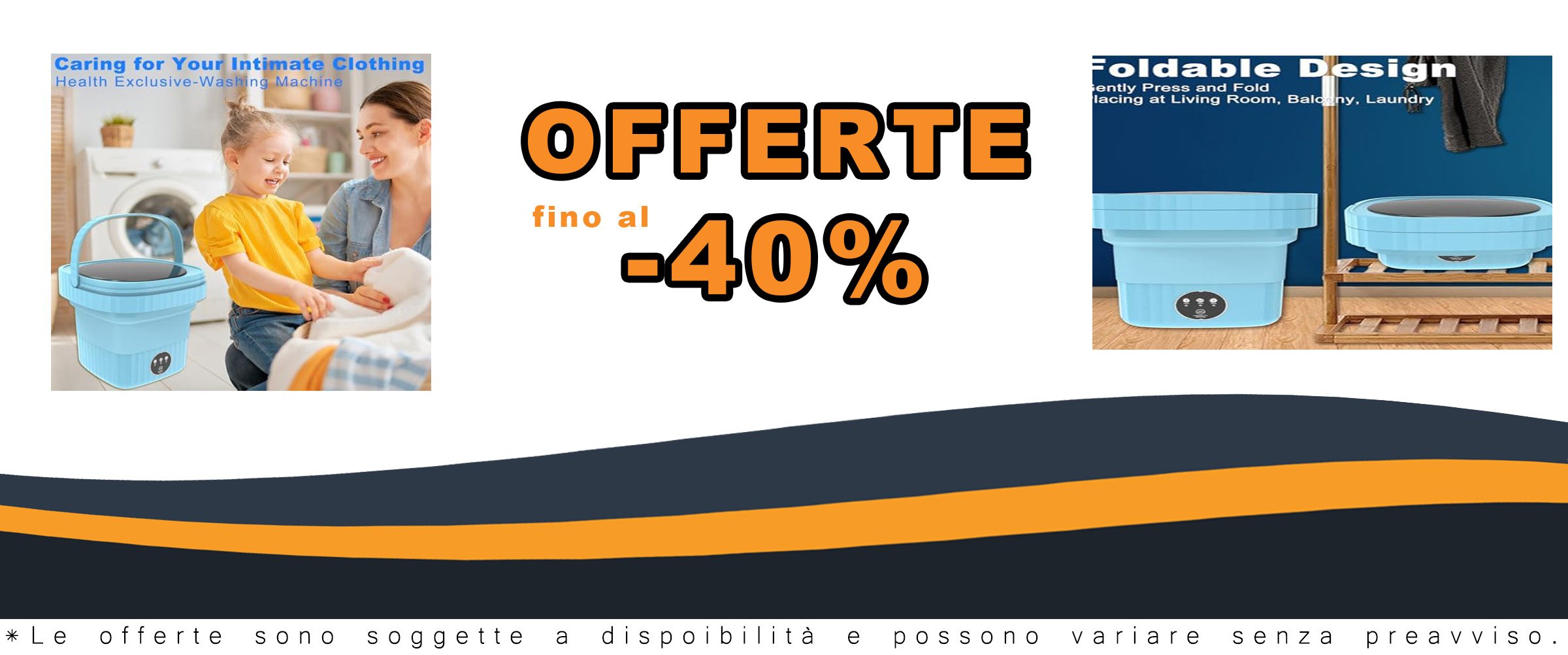 Lavatrice portatile pieghevole ideale per viaggi, campeggio e piccoli appartamenti, perfetta per biancheria intima e calzini.