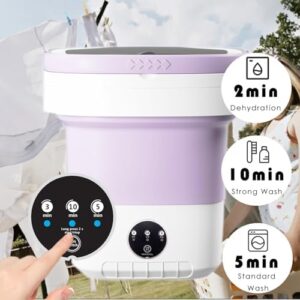 Lavatrice portatile da 13 litri con design pieghevole, cestello rimovibile e 3 modalità di pulizia per i viaggi