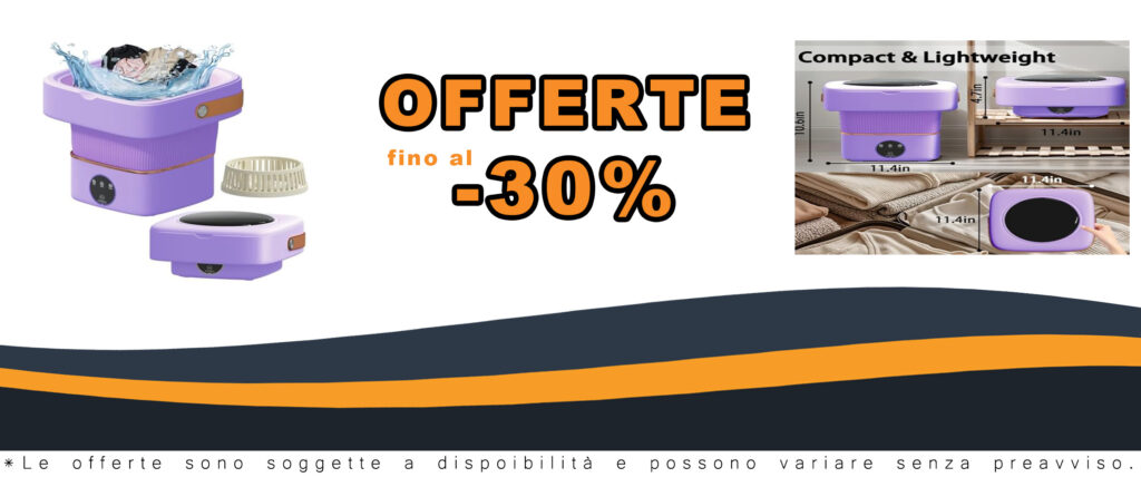 DollarDash Lavatrice Portatile Mini 11L, lavatrice compatta e pieghevole, ideale per appartamenti e piccoli spazi.