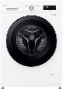 LG F4NX1008NWK Lavatrice 8 kg a Carica Frontale, Wi-Fi e 6 Motion Direct Drive, con Lavaggio a Vapore Allergy Care, bianca