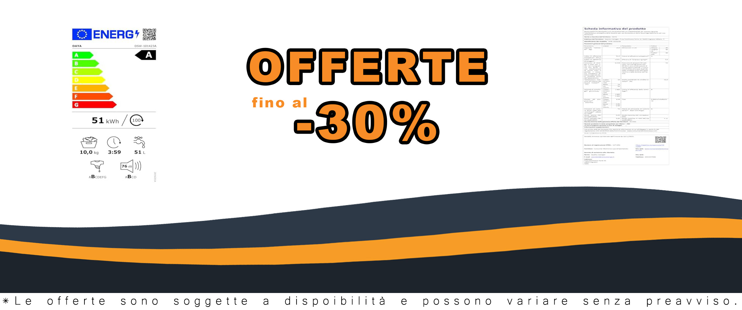Daya Lavatrice DSW-101423A, Carica Frontale, Classe Energetica A, Motore BLDC Inverter, Capacità 10 kg, Centrifuga 1400 giri/minuto, Programma Vapore, Partenza ritardata