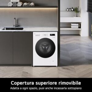 LG F4NX1009NWB Lavatrice 9 kg a Carica Frontale Serie X1 con Wi-Fi e 6 Motion Direct Drive