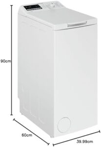 Lavatrice BTW B7231P IT, carica dall'alto, 7 kg, classe D, 1200 giri, vista laterale