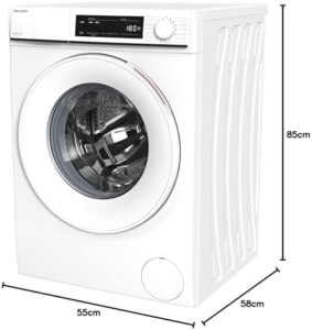 Sharp ES-NFW814CWA-DE lavatrice frontale con capacità 8 kg, 1400 giri/min, motore inverter e funzione vapore