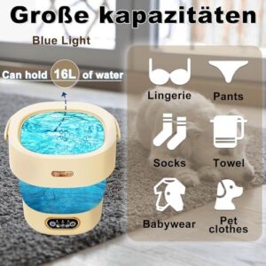 Mini lavatrice compatta, 16 l, 2,3 kg, 2 in 1, perfetta per campeggio, appartamenti e dormitori
