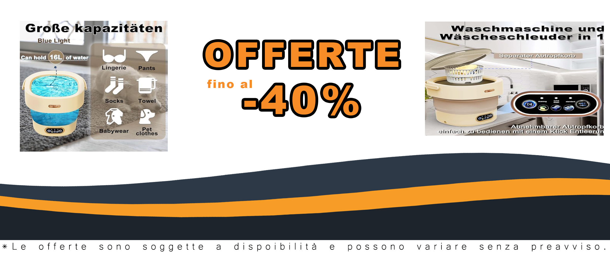 Mini lavatrice compatta, 16 l, 2,3 kg, 2 in 1, perfetta per campeggio, appartamenti e dormitori