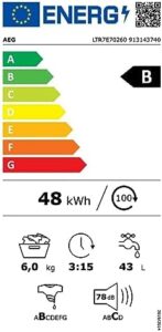 AEG LTR7E70260 lavatrice caricamento dall'alto bianca in ambiente domestico