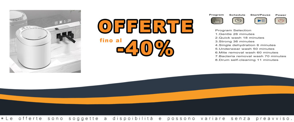 SBCWH Lavatrice Portatile con lavaggio a ultrasuoni, perfetta per campeggio e appartamenti.