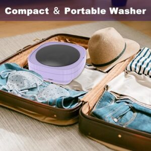 Lavatrice portatile pieghevole con centrifuga, ideale per piccoli spazi e viaggi, che permette di lavare capi delicati come biancheria intima e calze.