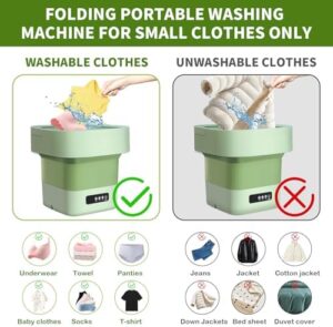 Marovitax Lavatrice Portatile, mini lavatrice pieghevole da 10L per campeggio, viaggi e appartamenti, con 3 modalità di pulizia per vestiti delicati.