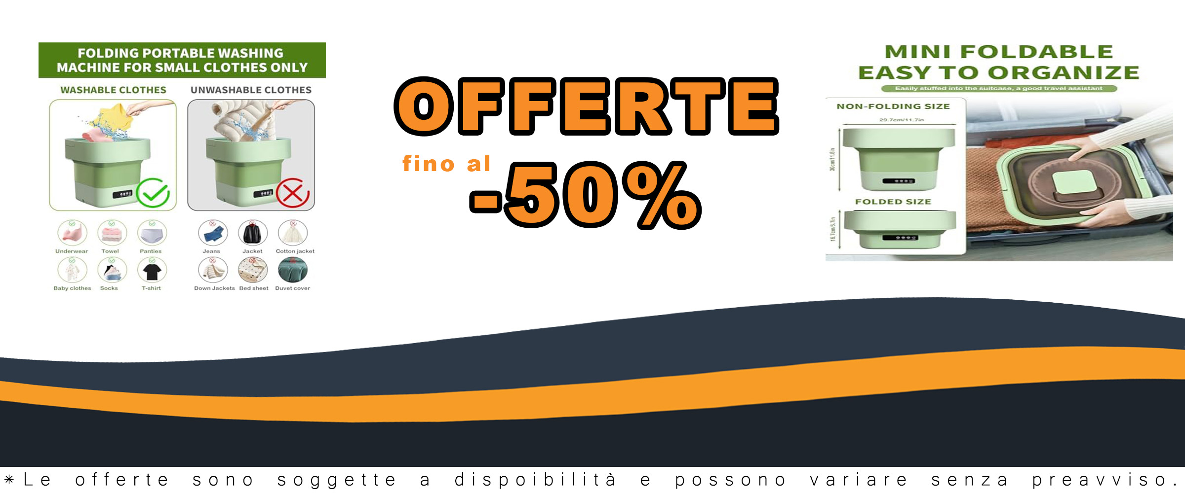Marovitax Lavatrice Portatile, mini lavatrice pieghevole da 10L per campeggio, viaggi e appartamenti, con 3 modalità di pulizia per vestiti delicati.