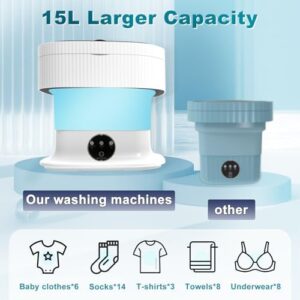 Lavatrice portatile pieghevole da 13 litri con centrifuga, ideale per piccoli appartamenti e vestiti del bambino.