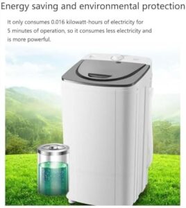 Spinner da 10 kg per asciugatrice con luce blu a 360° e tecnologia di risparmio energetico, perfetto per un’asciugatura rapida ed economica.