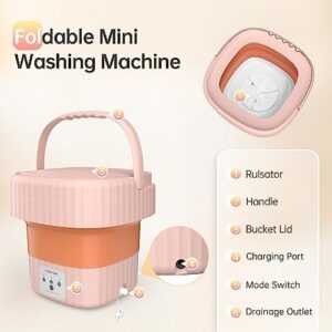 Mini Washing Machine 6L, una lavatrice portatile compatta e pieghevole ideale per piccoli indumenti, abiti da bambino, biancheria intima, calze, asciugamani e giocattoli.
