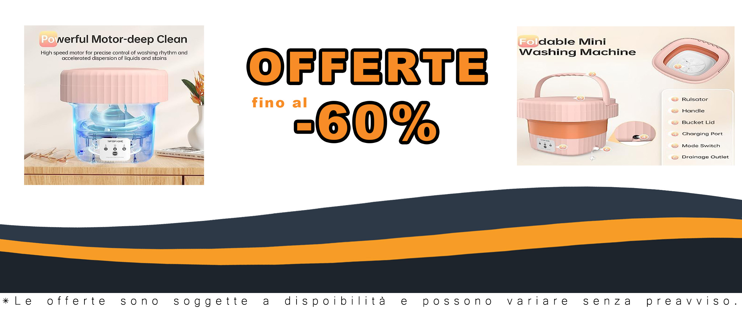 Mini Washing Machine 6L, una lavatrice portatile compatta e pieghevole ideale per piccoli indumenti, abiti da bambino, biancheria intima, calze, asciugamani e giocattoli.