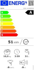 Lavatrice Daya DSW-1014BM55A con motore inverter e programmi speciali