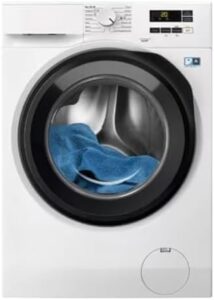 Lavatrice Electrolux EW6F19G con capacità di 9 kg, caricamento frontale e classe energetica A, ideale per famiglie numerose.