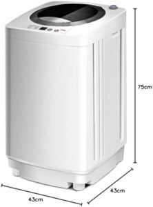 GYMAX Mini Lavatrice Portatile con pompa di scarico, capacità 3,5kg, potenza 240W, compatta e ideale per spazi ridotti